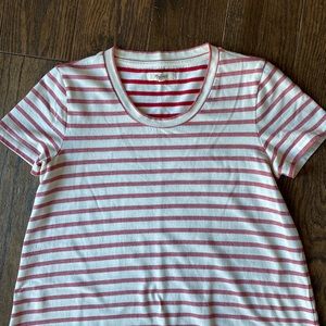 Cream and Red striped Madewell swing dress